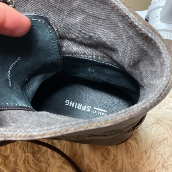 Men’s Call It Spring Brown Leather Combat Boot. Size 10 in good condition. - Picture 5 of 5